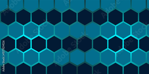 Abstract Digital Blue Hexagons Business or Science Background. Medical Research or Tech Innovation Online Webinar Presentation Event. Conference or Forum Vector Illustration Backdrop.