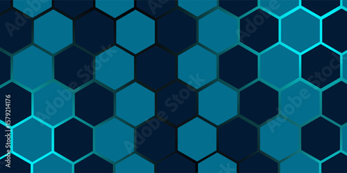 Abstract Digital Blue Hexagons Business or Science Background. Medical Research or Tech Innovation Online Webinar Presentation Event. Conference or Forum Vector Illustration Backdrop.
