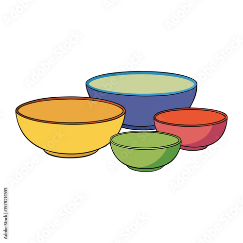 A neat stack of bowls showcases simplicity and order, ready for meals or decoration, blending functionality with a clean, minimalist kitchen vibe.

