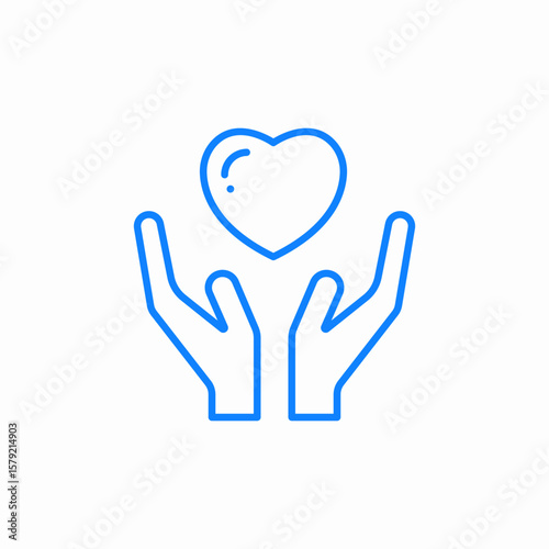 charity hands love icon sign vector