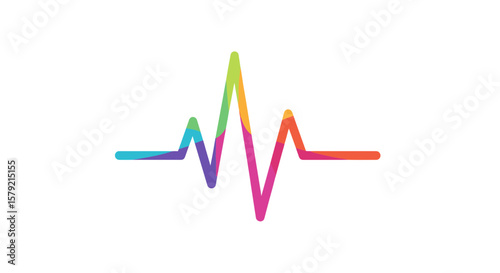 Colorful Pulse Line Illustrating Sound Energy in Digital Art Style