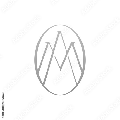 A light gray oval enclosing three connected triangular peak shapes, resembling mountains, conveying resilience and aspiration