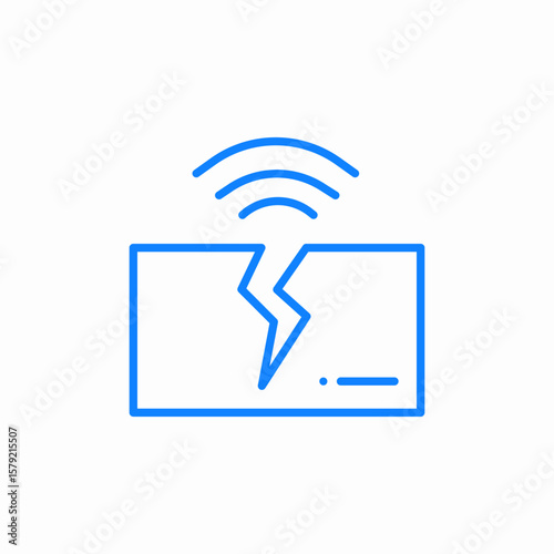 earthquake disaster icon sign vector