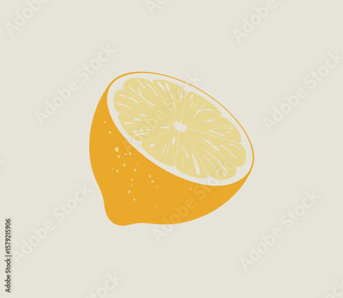 Fresh Lemon Slice Illustration