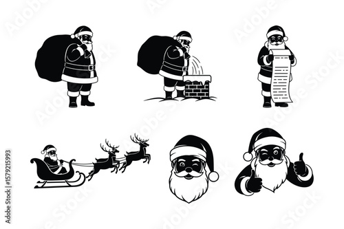 Festive Santa Claus Collection With Sleigh And Reindeer Christmas gifts