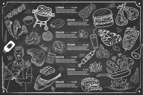 A menu design with rustic lines, perfect for restaurant and cafe concepts.