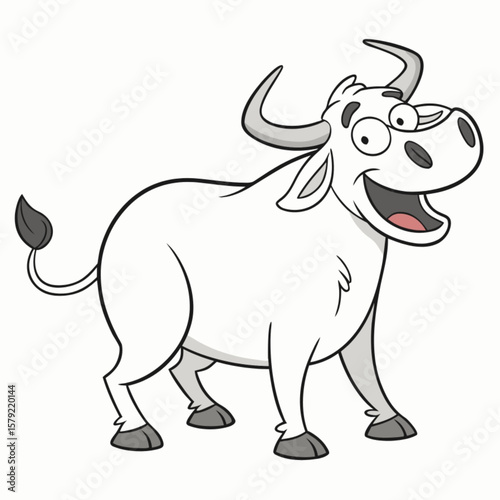 vector illustration of a cartoon ox