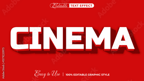 Cinematic Typography: A bold, eye-catching "CINEMA" design in crisp white, set against a vibrant red backdrop, exuding the essence of the movies.