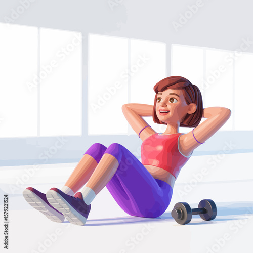 Fitness Woman Cartoon