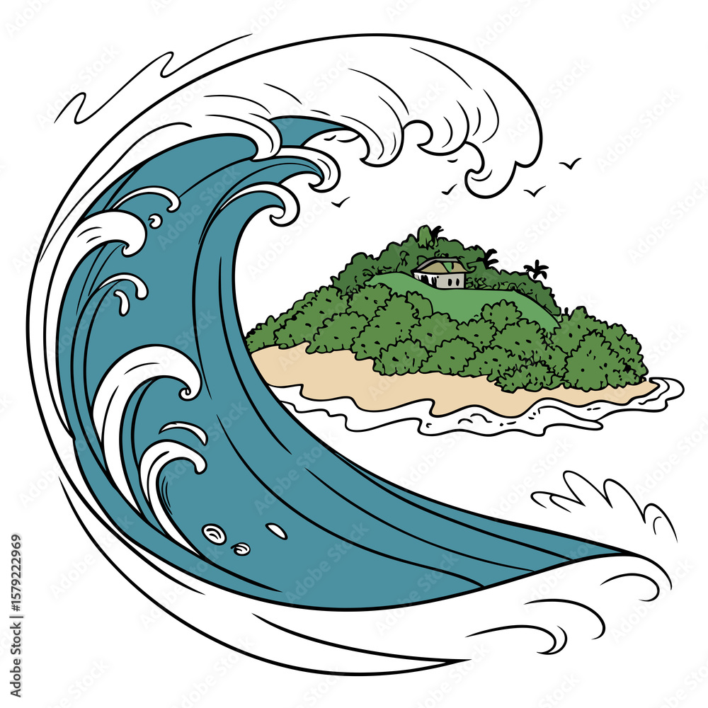Obraz premium vector illustration of a tree in the water