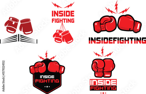 boxing academy logo vector art
