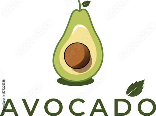 avocado fruit logo vector art