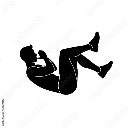 Core Strength Silhouette: Dynamic silhouette of a person performing an exercise, ideal for fitness-related visuals.