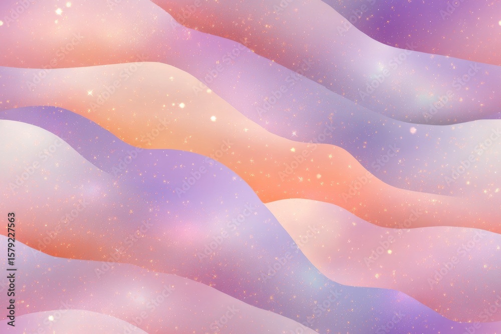 Fototapeta premium Cosmic wave pattern with abstract seamless design in deep space hues