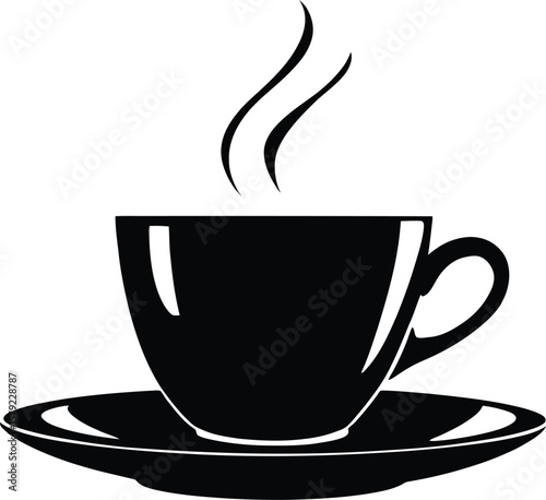 Silhouette of Comfort and Ritual: A Minimalist Portrait of a Steaming Coffee Cup on Saucer Capturing Everyday Calm, Warmth, and Familiar Ease
