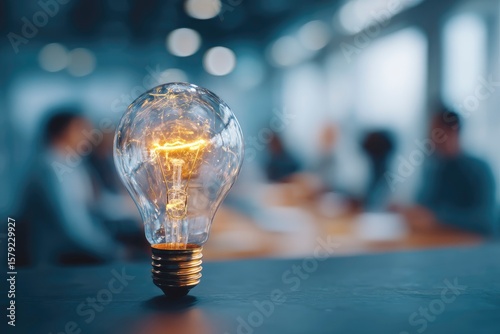lightbulb moment during education strategy meeting, abstract visual of collaboration and insights