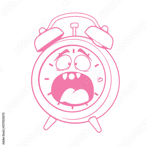 Alarm clock screaming cartoon vector design concept illustration.