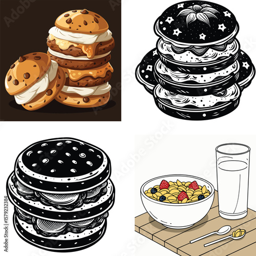 A collage of sweet treats and a healthy breakfast