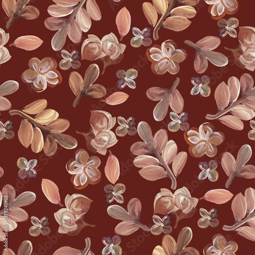 Abstract watercolor flower, leaf creative allover design seamless floral pattern new concept textile design digital creators art design repeat pattern fabric print design 