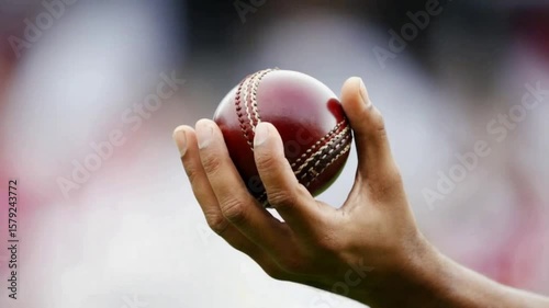 cricket ball hand take close up video