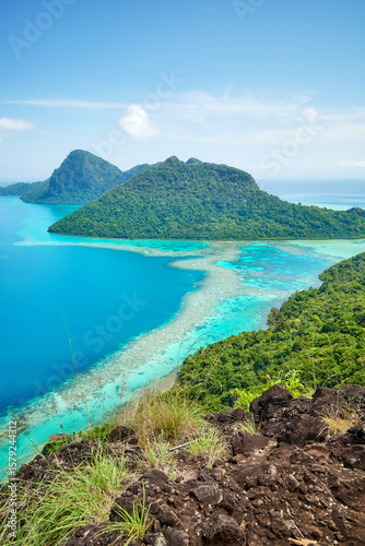Bohey Dulang Island in the Tun Sakaran Marine Park, Sabah, Borneo, Malaysia.