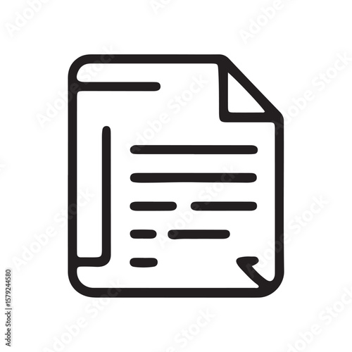 Financial Document Icon Simple Vector for Business, Finance, or Paperwork Purposes