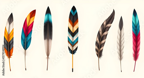 feathers, natural feathers, abstract feathers, carnival feathers, feather clipart, feather icons, feather illustrations, ethnic feathers, tribal feathers, boho feathers, decorative feather collection,