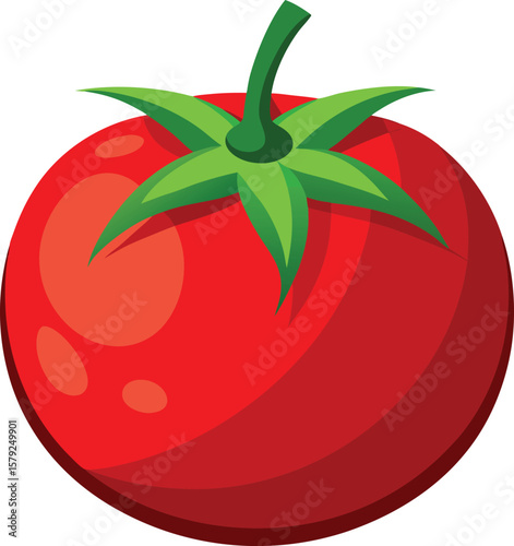 Fresh Produce Basket Collections Fresh Red Tomato Illustration, Vibrant and Juicy Fruit Vegetable Icon Design, Perfect for Food and...