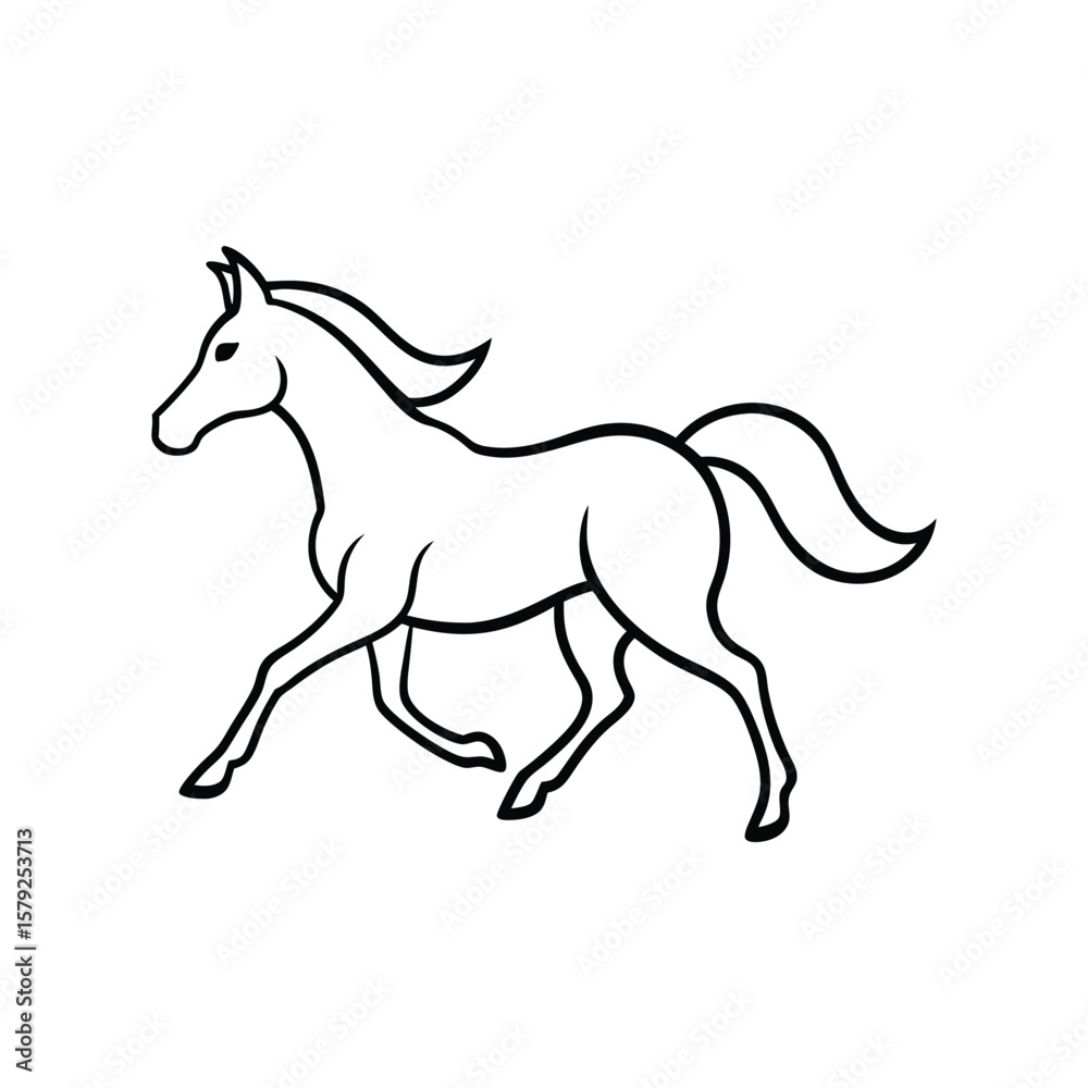 Fototapeta premium running horse line art