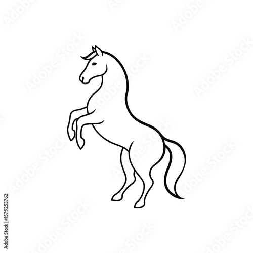 horse on hind legs line art