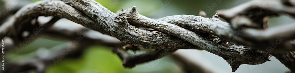 Fototapeta premium Intertwined Woody Vines with Thorns