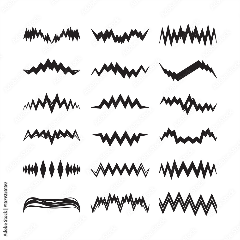 Fototapeta premium Collection of jagged lines and geometric shapes for design elements
