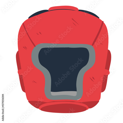 Hand-drawn illustration of boxing headgear, also known as a boxing helmet or headguard. Protective equipment used in martial arts for training and sparring. Sketch-style on clean background.