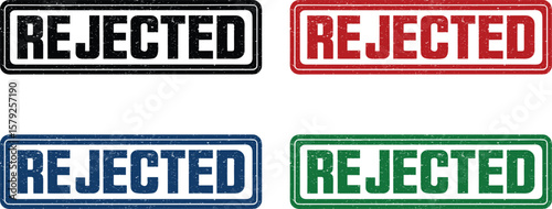 colorful rejected rectangular rubber stamp labels, Vintage REJECTED Stamp with Grunge Texture