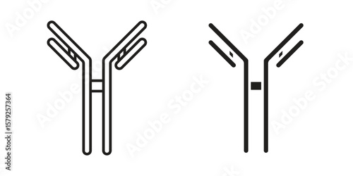Antibody icon outline and solid vector sign, linear pictograms