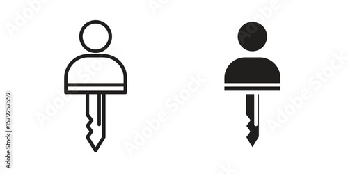 Authentication icon outline and solid vector sign, linear pictograms