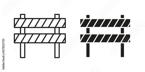 Barrier icon outline and solid vector sign, linear pictograms