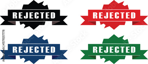colorful rejected rubber stamp, different color rubber stamp