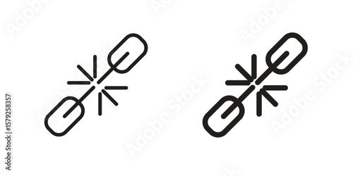 Broken link icon outline and solid vector sign, linear pictograms