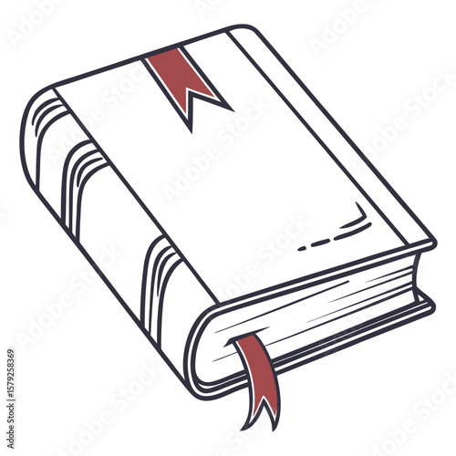 Bound volume with crimson bookmark vector