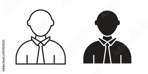 Businessman icon outline and solid vector sign, linear pictograms
