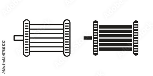 Car alternator icon outline and solid vector sign, linear pictograms