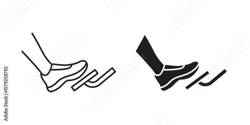 car pedal icon outline and solid vector sign, linear pictograms