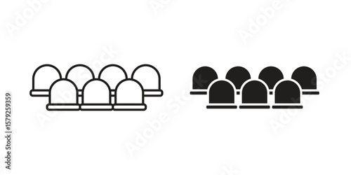 Cinema seat icon outline and solid vector sign, linear pictograms