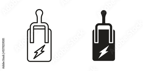 Circuit Breaker icon outline and solid vector sign, linear pictograms