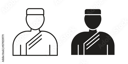 Concierge icon outline and solid vector sign, linear pictograms