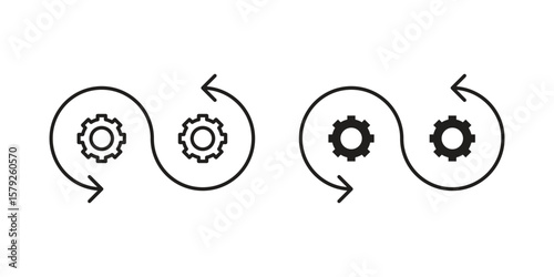 Devops icon outline and solid vector sign, linear pictograms