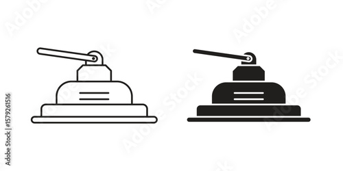 Floor sanding machine icon outline and solid vector sign, linear pictograms