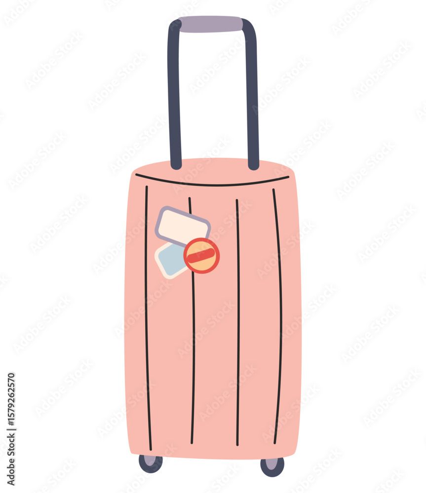 Obraz premium Travel suitcases for travel and business. Tourism and hospitality Luggage. Journey Bag Voyage Vector Illustration.