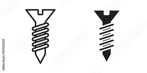 Implant Fixture icon outline and solid vector sign, linear pictograms